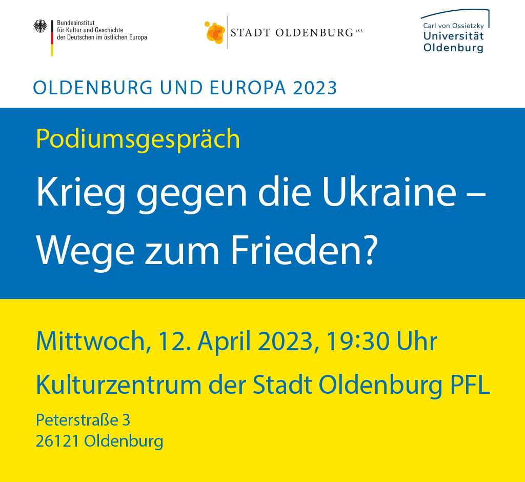 Krieg gegen die Ukraine – Wege zum Frieden? | 12.04., 19:30 Uhr